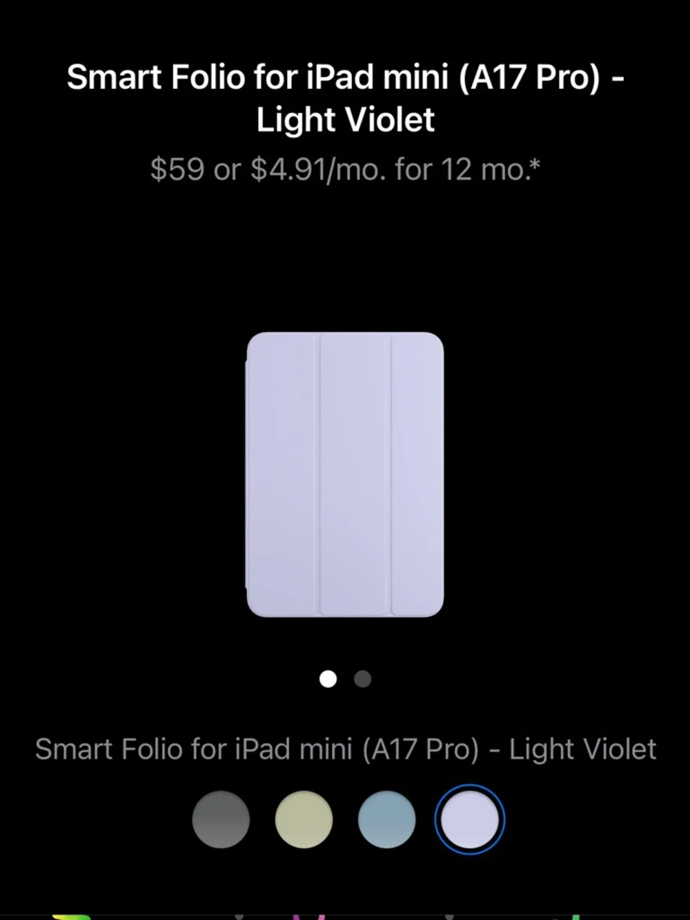 Apple Lavender Silicone iPad Mini Case - Light Purple